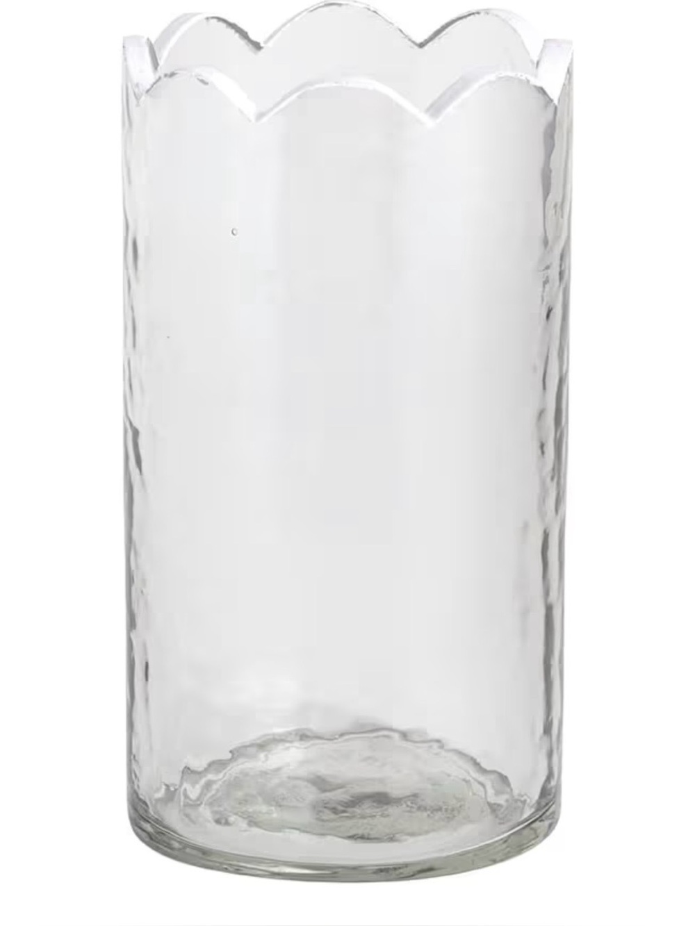 Scalloped Rim Glass Vase
